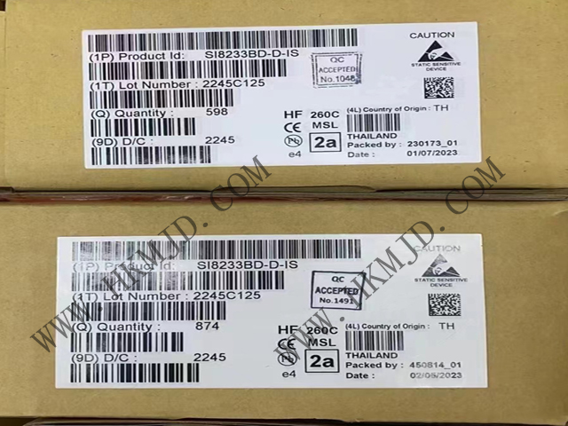 SI8233BD-D-IS 集成了兩個獨(dú)立的 4.0 A 電流隔離式柵極驅(qū)動器（5 kVRMS）