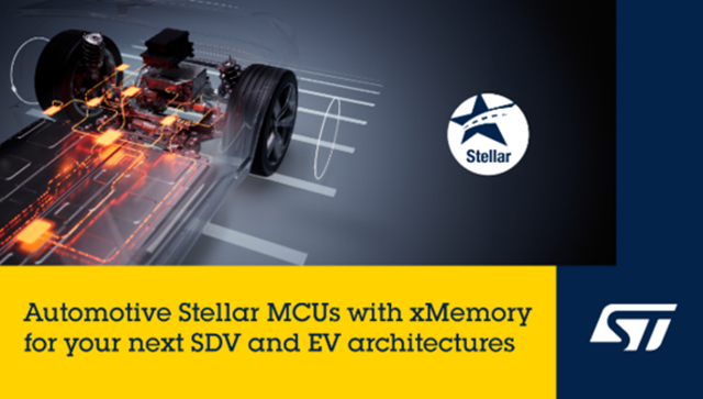 意法半導體推出內(nèi)置xMemory的Stellar車規(guī)級微控制器，確保滿足下一代汽車的未來需求