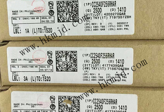 配備256kB 閃存，8kB SRAM【CC2540F256RHAR】——帶 USB 的低功耗 Bluetooth?無線MCU